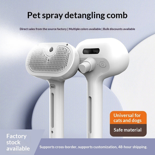 Spray Pin Brush for Pet Grooming – Detangling & Dematting Comb – in use