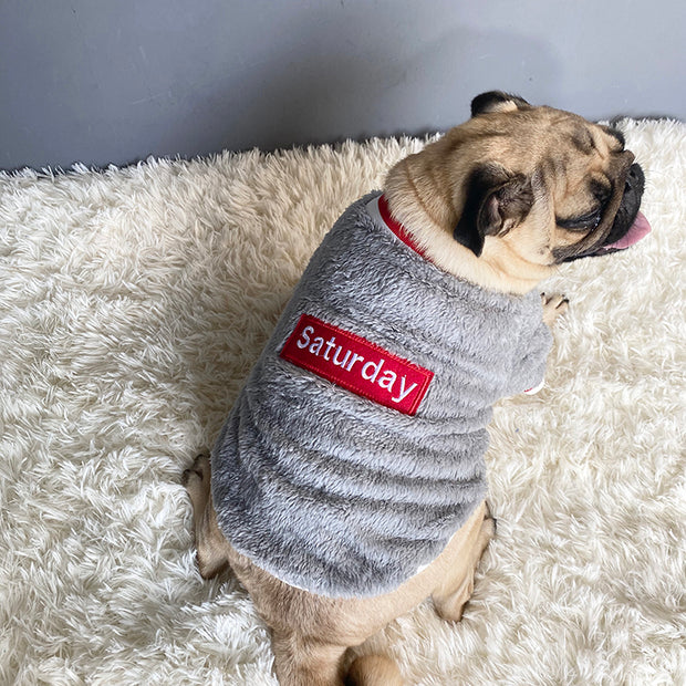 Knitted Pet Sweater - Warm Cable Knit for Small Dogs & Cats – detail view