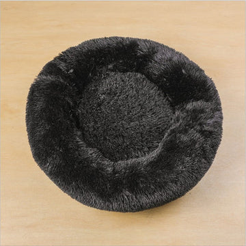 Round Plush Pet Nest Bed - Cozy Kennel for Small Dogs & Cats – in use